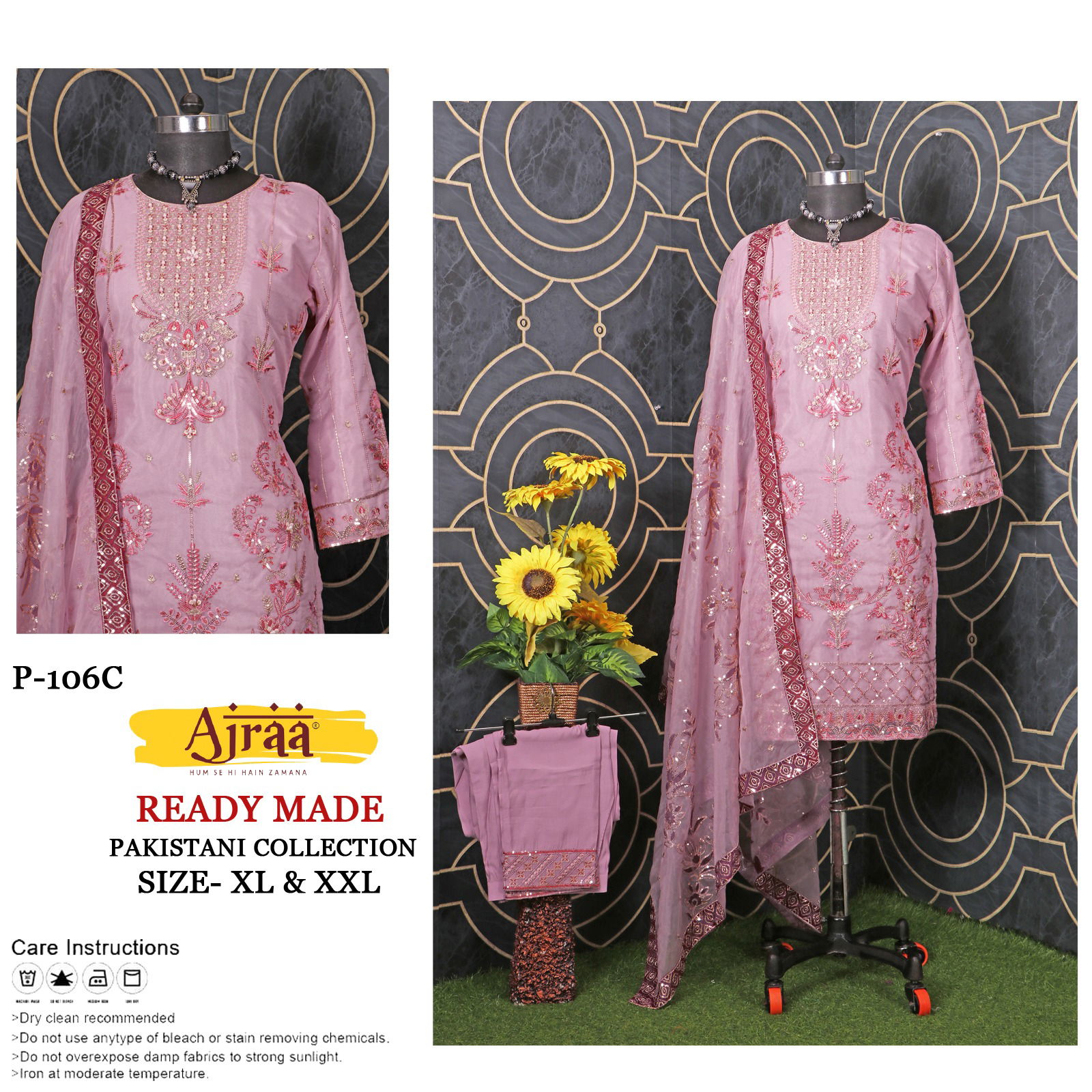 Ajraa P106A TO P106C Heavy Readymade Suits Catalog